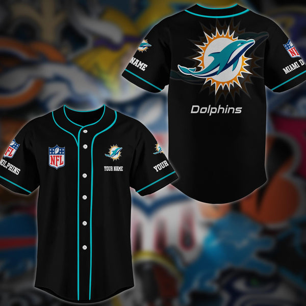 Miami Dolphins Personalized Baseball Jersey 015