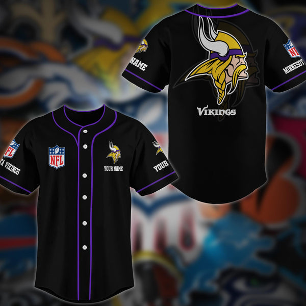 Minnesota Vikings Personalized Baseball Jersey 033