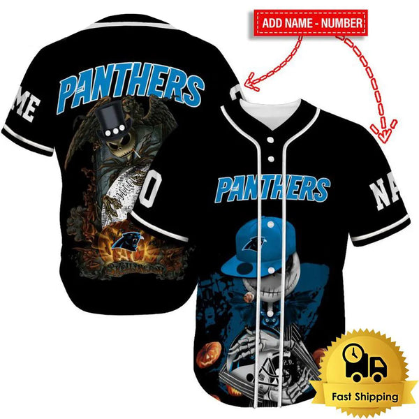 Carolina Panthers Personalized Baseball Jersey 026