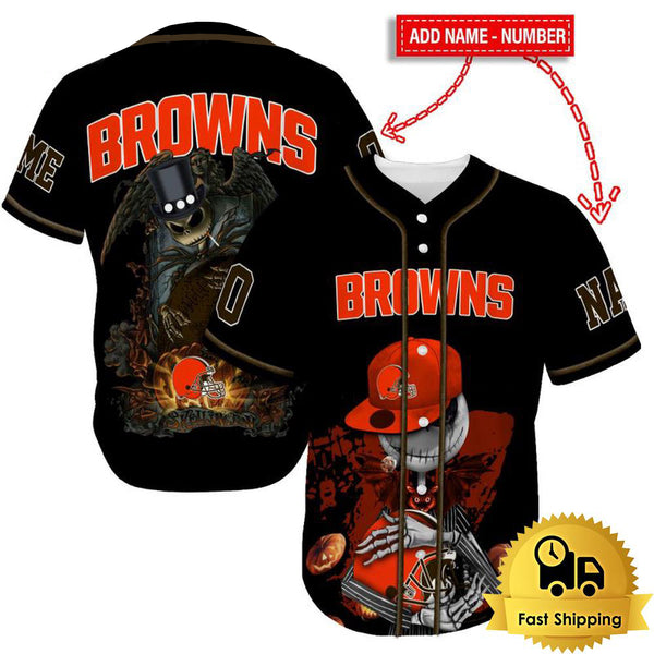 Cleveland Browns Personalized Baseball Jersey 025