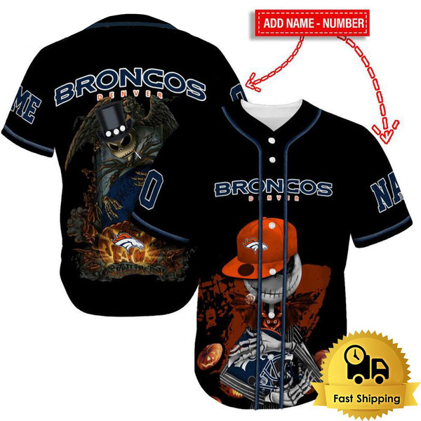 Denver Broncos Personalized Baseball Jersey 028
