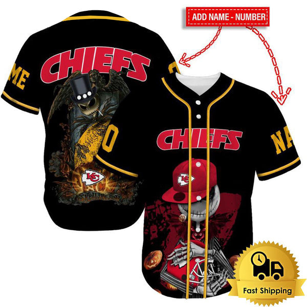 Kansas City Chiefs Personalized Baseball Jersey 018