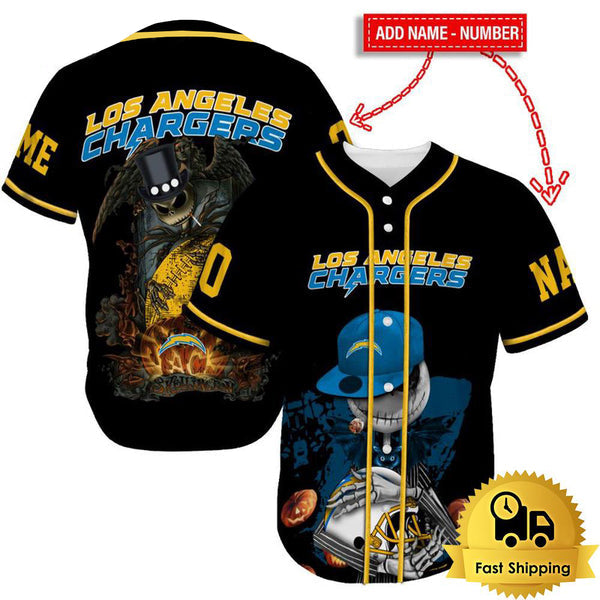 Los Angeles Chargers Personalized Baseball Jersey 003