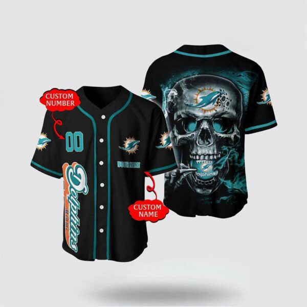 Miami Dolphins Personalized Baseball Jersey 023