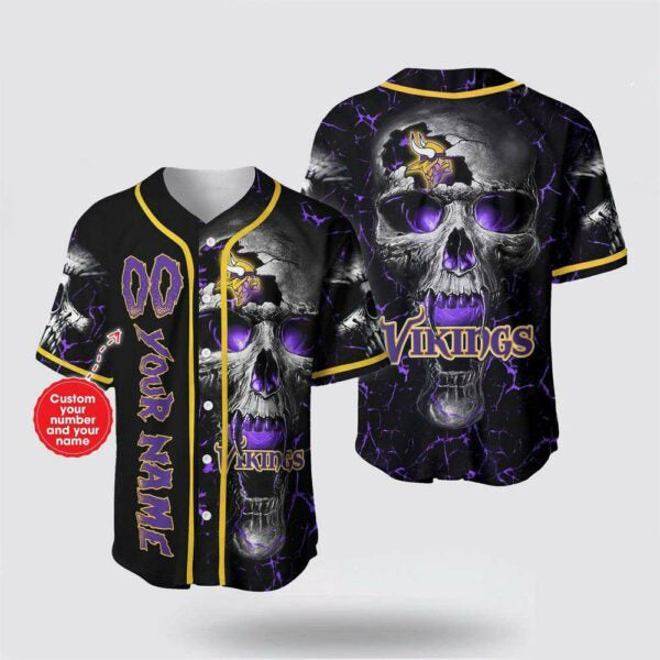Minnesota Vikings Personalized Baseball Jersey 008