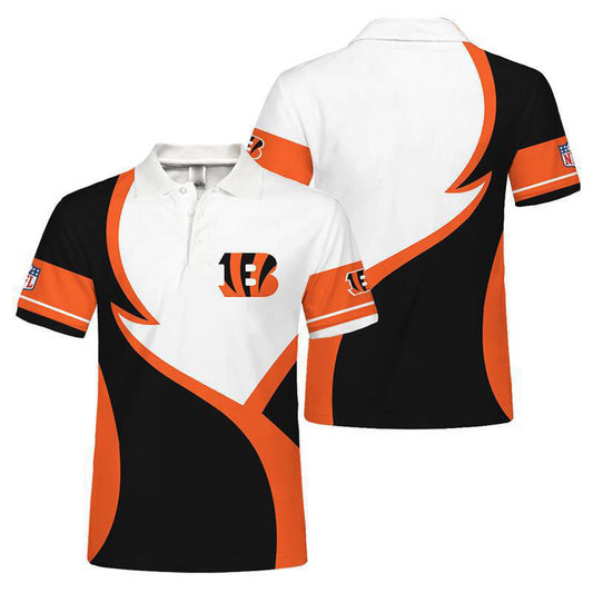 Cincinnati Bengals Personalized Adult Polo Shirt 013