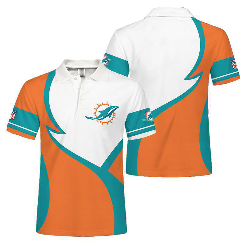 Miami Dolphins Personalized Adult Polo Shirt 013