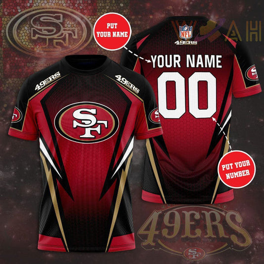 San Francisco 49ers Personalized 3D T-shirt A02