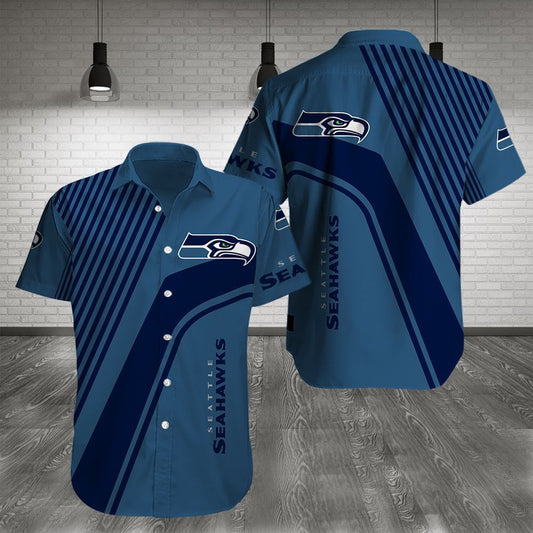 Seattle Seahawks Personalized Button Shirt and T-shirt 2
