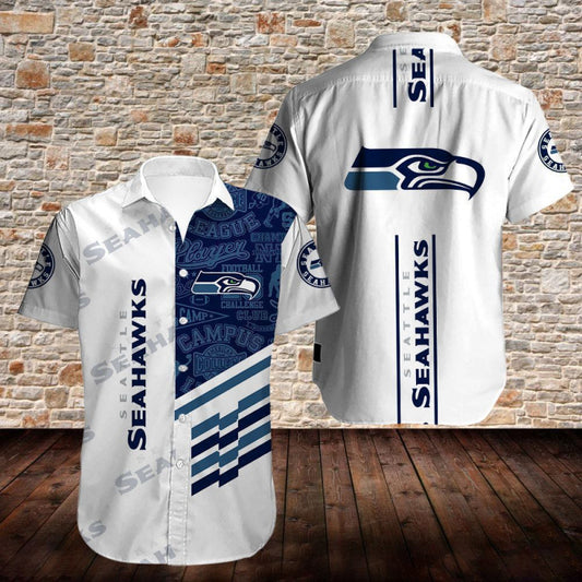 Seattle Seahawks Personalized Button Shirt and T-shirt 3