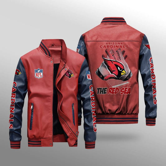 Arizona Cardinals Leather Bomber Jacket