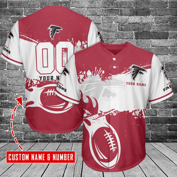 Atlanta Falcons Personalized Baseball Jersey 006