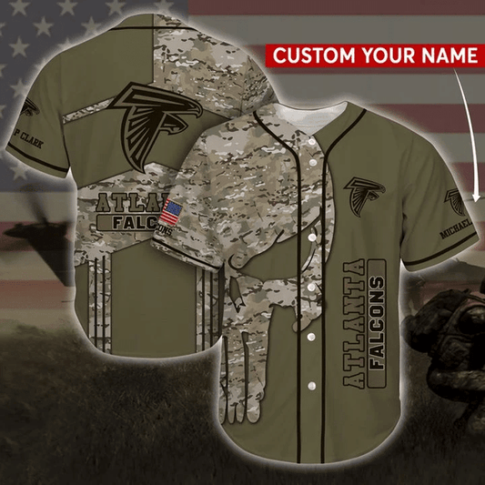 Atlanta Falcons Personalized Baseball Jersey 004