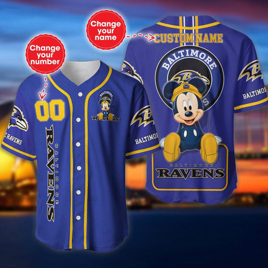 Baltimore Ravens Personalized Baseball Jersey 004