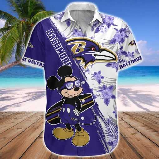 Baltimore Ravens 2 (18) Personalized Hawaiian Button down shirt