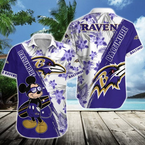 Baltimore Ravens 2 (18) Personalized Hawaiian Button down shirt