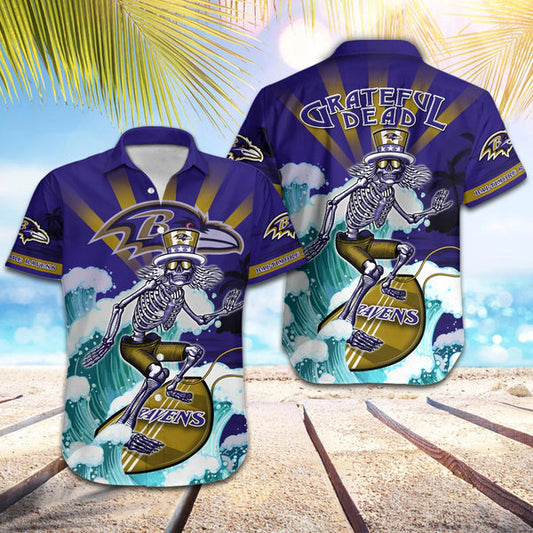 Baltimore Ravens 2 (21) Personalized Hawaiian Button down shirt
