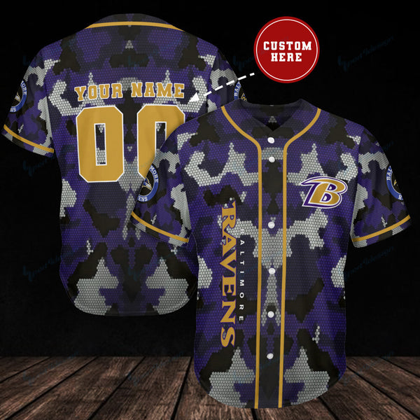 Baltimore Ravens Personalized Baseball Jersey 021