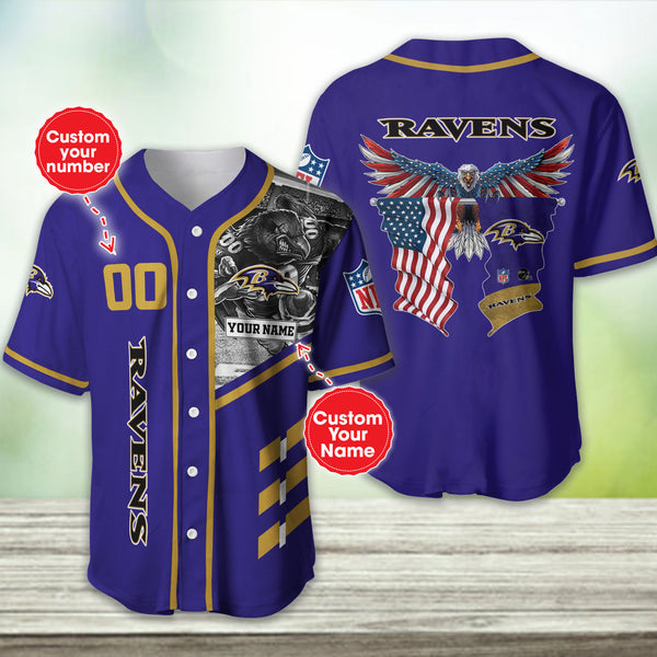 Baltimore Ravens Personalized Baseball Jersey 023