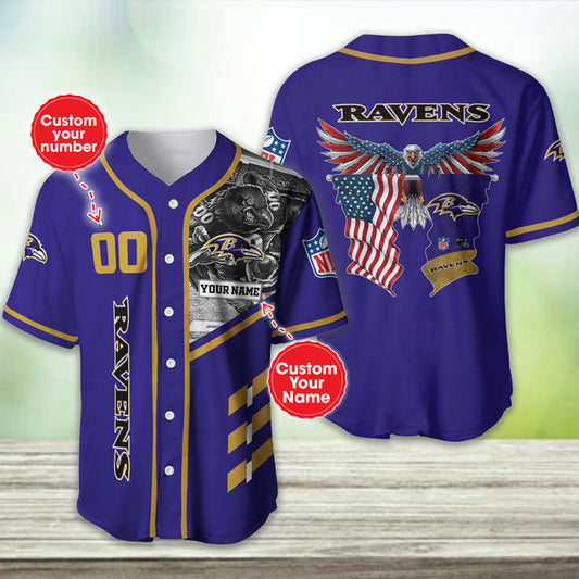 Baltimore Ravens Personalized Baseball Jersey 023