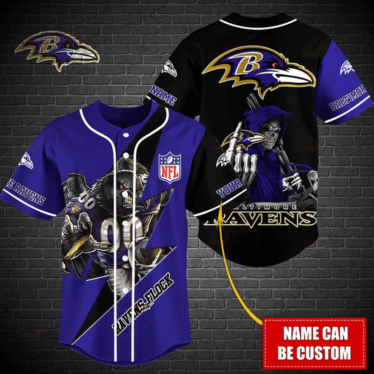Baltimore Ravens Personalized Baseball Jersey 015