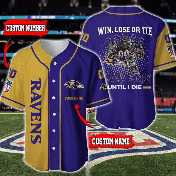 Baltimore Ravens Personalized Baseball Jersey 014