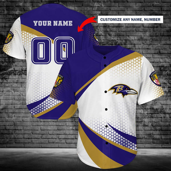 Baltimore Ravens Personalized Baseball Jersey 026