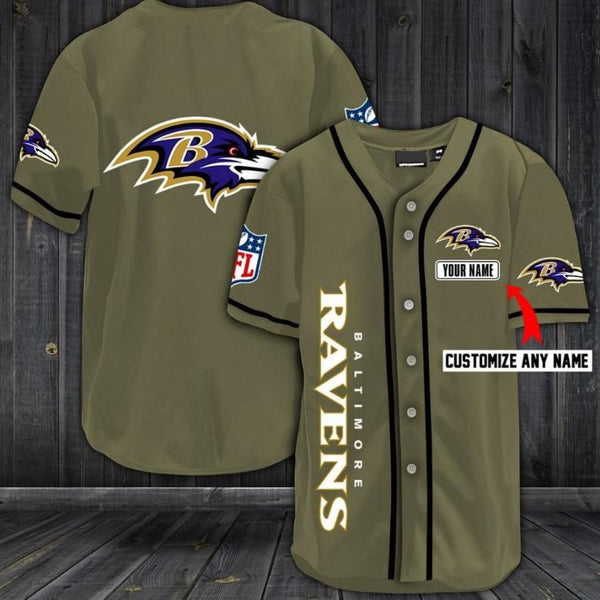 Baltimore Ravens Personalized Baseball Jersey 028