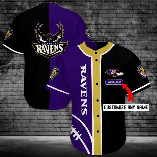 Baltimore Ravens Personalized Baseball Jersey 027