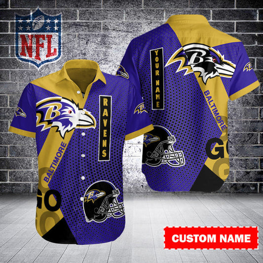 Baltimore Ravens 2 (37) Personalized Hawaiian Button down shirt