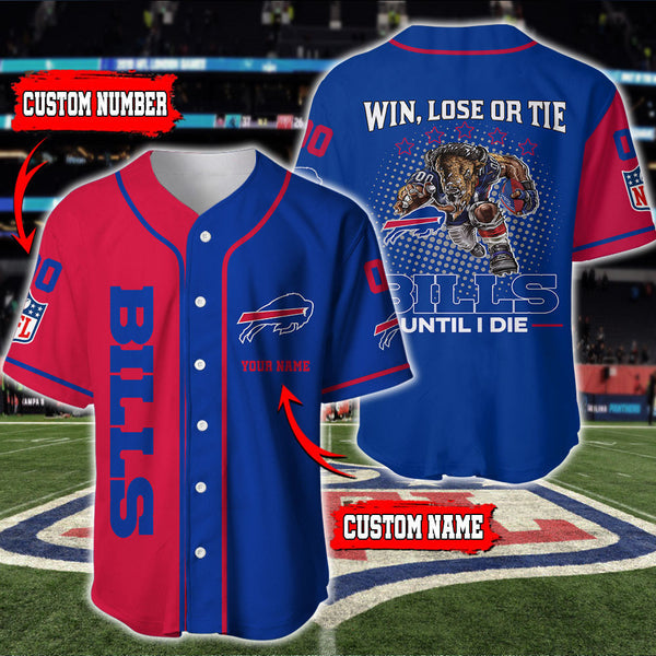 Buffalo Bills Personalized Baseball Jersey 049