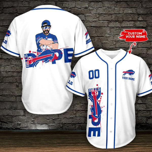 Buffalo Bills Personalized Baseball Jersey 050
