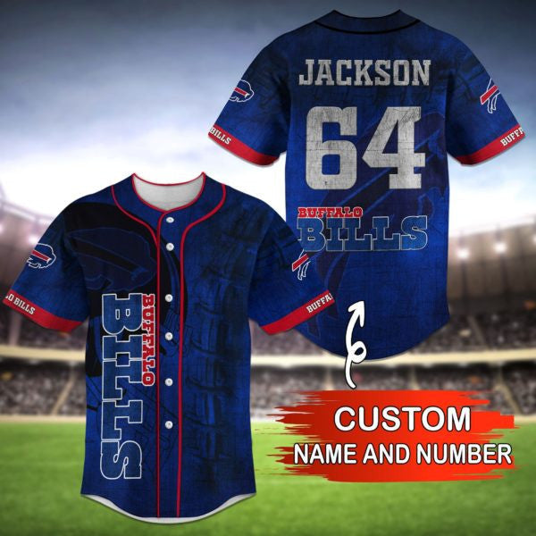 Buffalo Bills Personalized Baseball Jersey 024