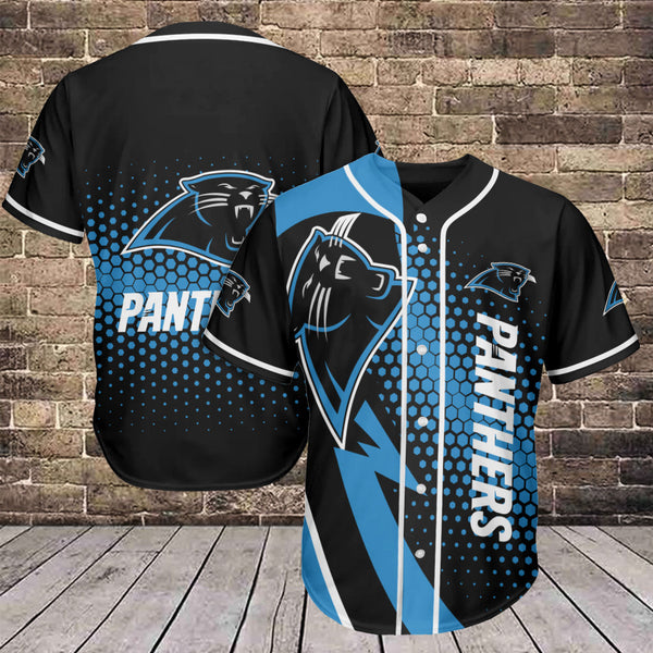 Carolina Panthers Personalized Baseball Jersey 002