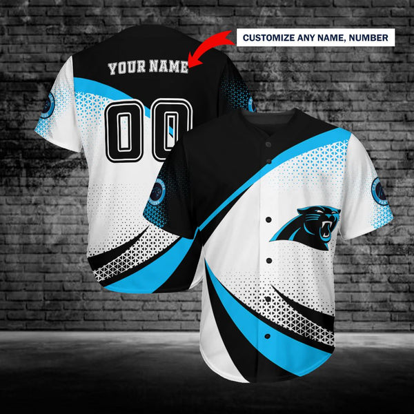Carolina Panthers Personalized Baseball Jersey 019