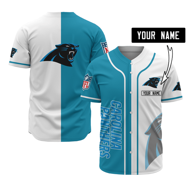 Carolina Panthers Personalized Baseball Jersey 014