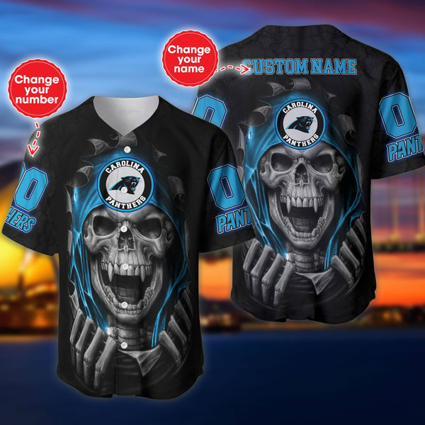 Carolina Panthers Personalized Baseball Jersey 022