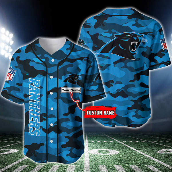 Carolina Panthers Personalized Baseball Jersey 017