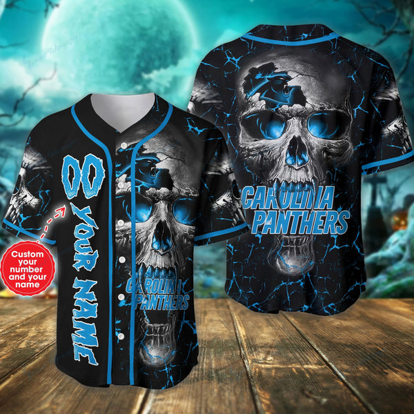 Carolina Panthers Personalized Baseball Jersey 015