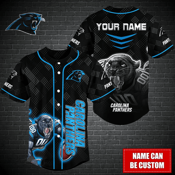 Carolina Panthers Personalized Baseball Jersey 029