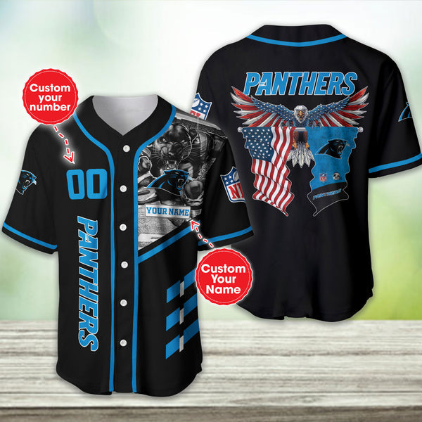 Carolina Panthers Personalized Baseball Jersey 032