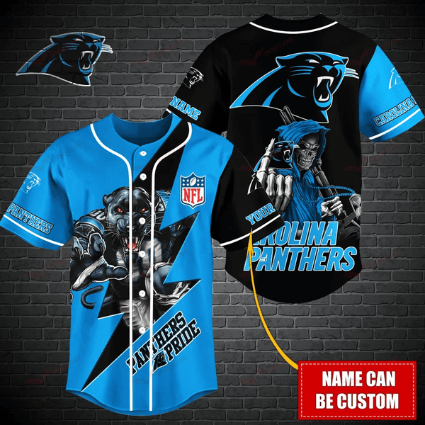 Carolina Panthers Personalized Baseball Jersey 030