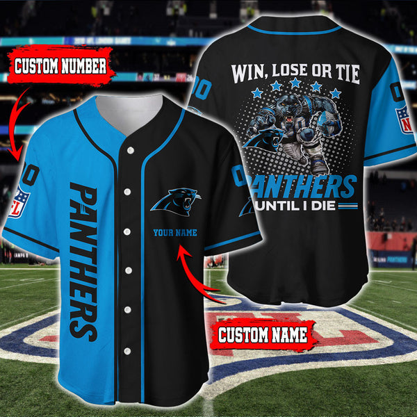 Carolina Panthers Personalized Baseball Jersey 031