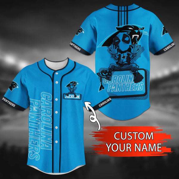 Carolina Panthers Personalized Baseball Jersey 024
