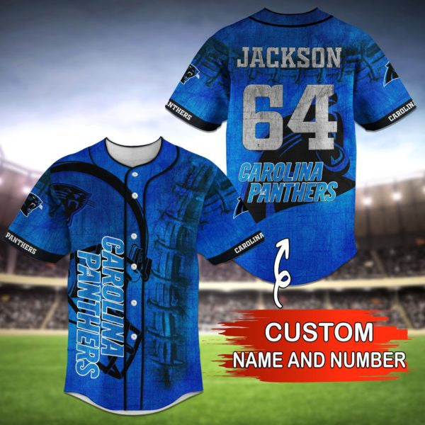 Carolina Panthers Personalized Baseball Jersey 021