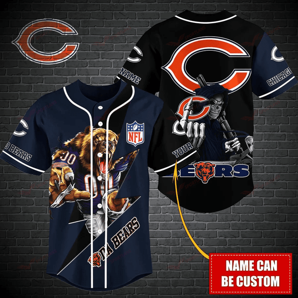 Chicago Bears Personalized Baseball Jersey 026