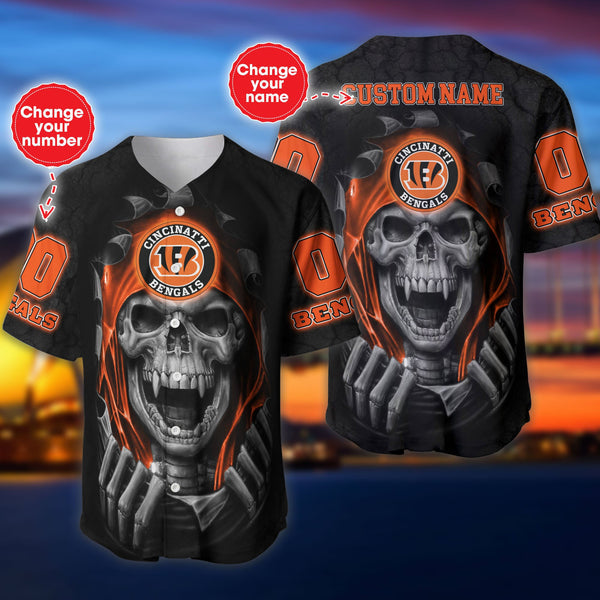 Cincinnati Bengals Personalized Baseball Jersey 012