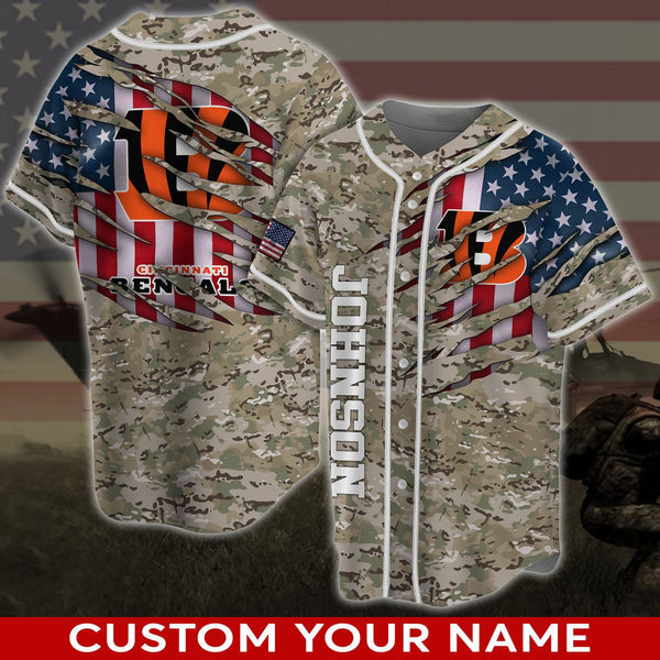 Cincinnati Bengals Personalized Baseball Jersey 009