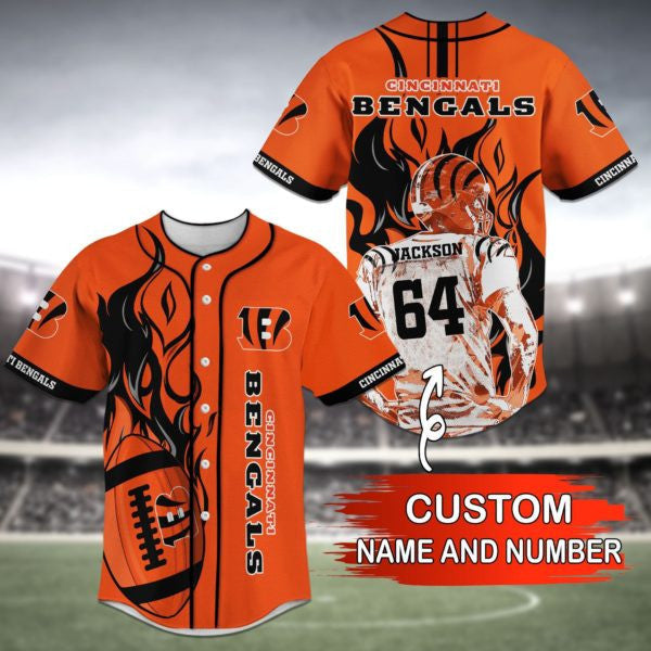 Cincinnati Bengals Personalized Baseball Jersey 005