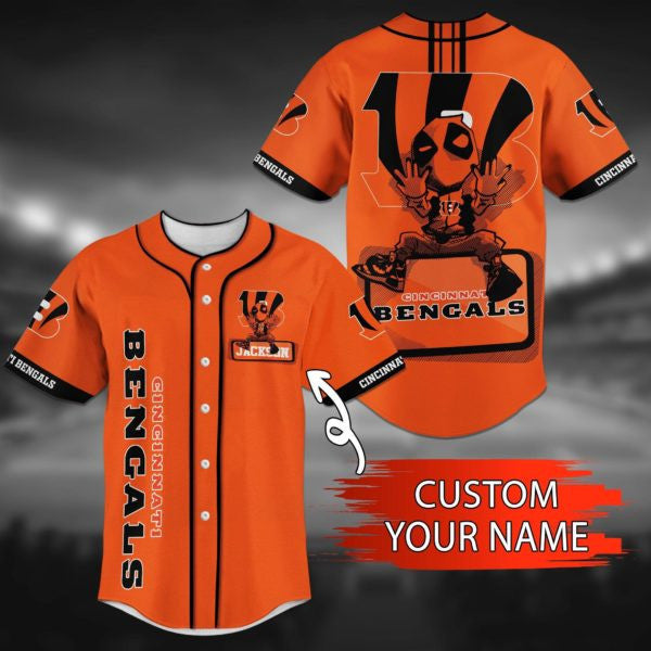 Cincinnati Bengals Personalized Baseball Jersey 008